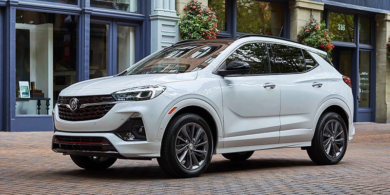White 2021 Buick Encore CX left angled view